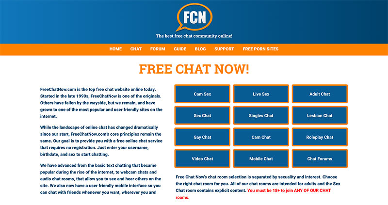 FreeChatNow home