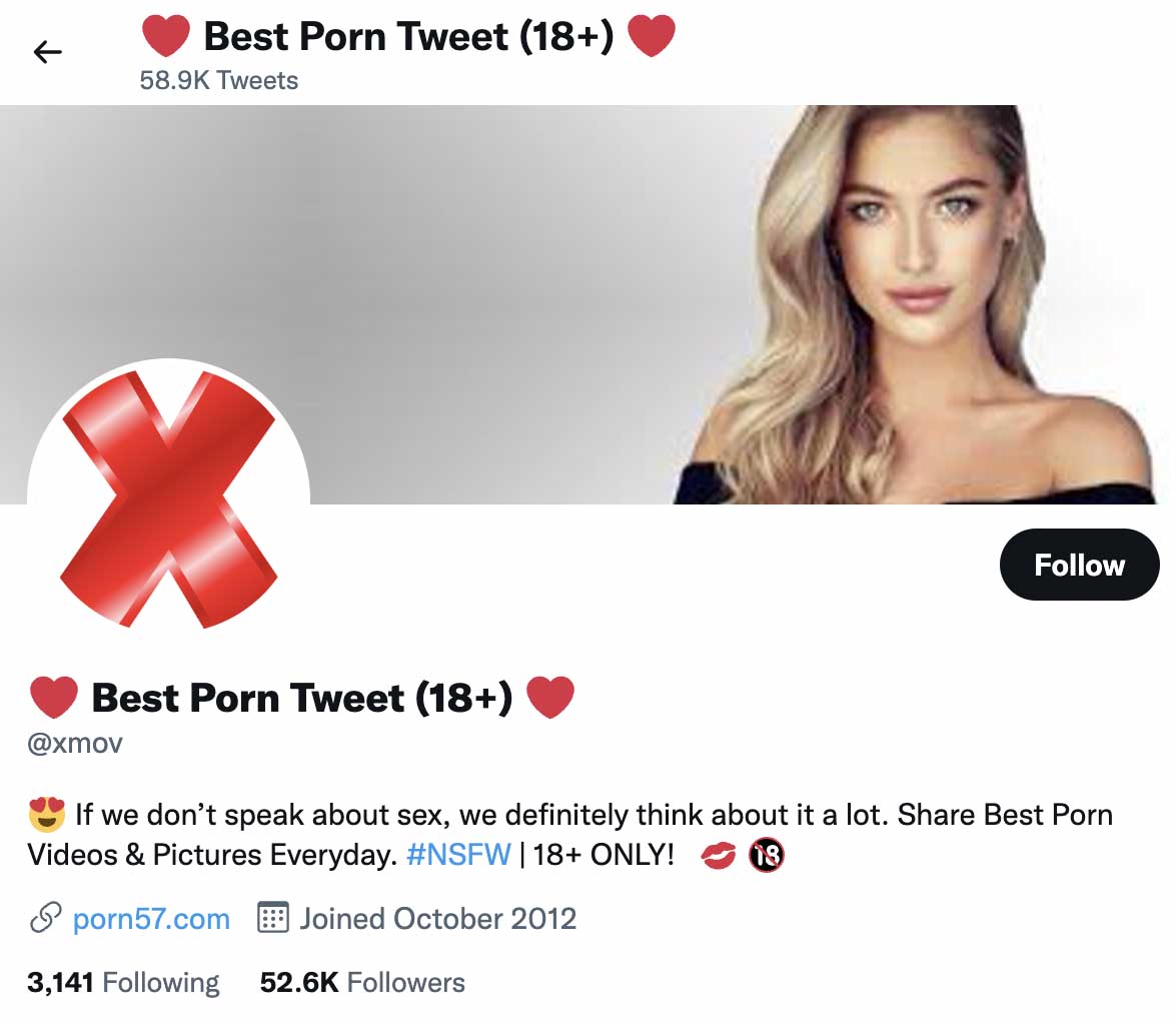 Twitter accounts for porn